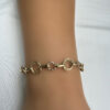 18k gold circle link bracelet