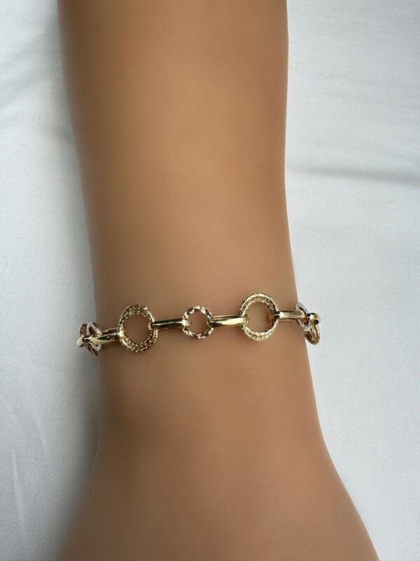 18k gold circle link bracelet