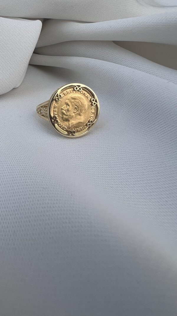 18k solid gold lira ring