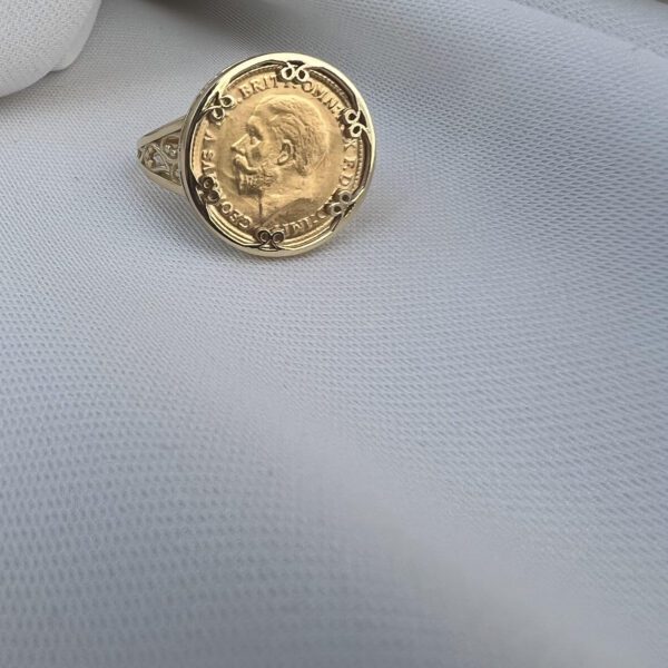 18k solid gold lira ring