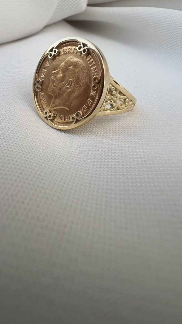 18k solid gold lira ring