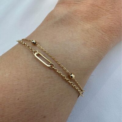 18k double gold bracelet