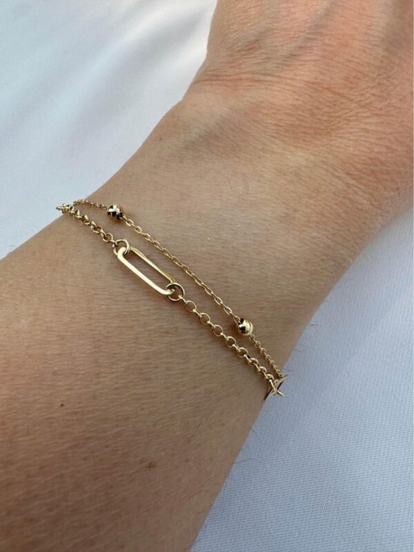 18k double gold bracelet