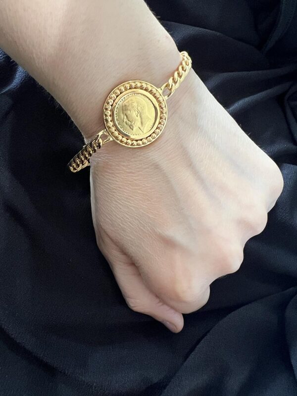 21k half lira coin bracelet