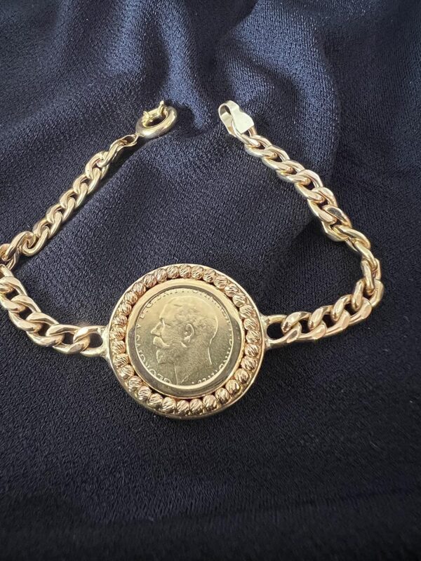 21k half lira coin bracelet